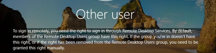 Remote Desktop Rejected